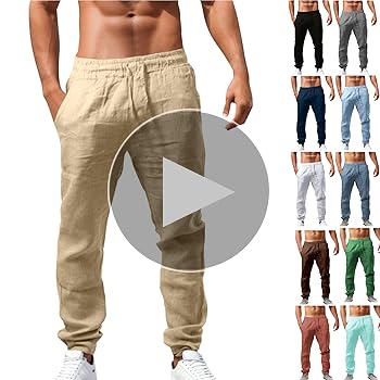 Amazon.com: ZHUER Mens Linen Pants 2025 Summer Lightweight